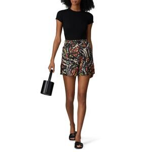 ATM Anthony Thomas Melillo Floral Satin Printed Black Combo Shorts size 6